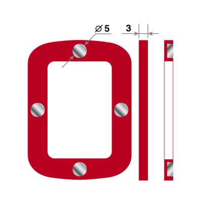 Календарные курсоры магнитные красные ПВХ, внутр. окошко 20х30мм  4 магнита; 50 шт.